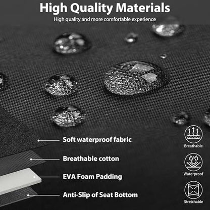 CAR PASS Neoprene Back Seat Cover, Universal Waterproof Bench Rear Seat Cover Universal Wetsuit Car Seat Cover Fit 95% Automotive Interior Covers for Cars Sedans SUVs (Rear,All Black) - color: Black rear