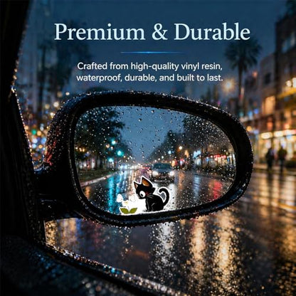 2PCS Car Mirror Decal Rearview Vinyl Stickers and Decal Car Accessories (Cat Heart) - color: Cat Heart