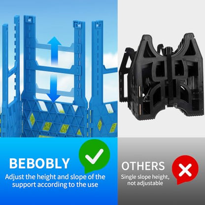 BEBOBLY RV Sewer Hose Support 20FT with Secure Rubber Band & Carry Strap, RV Sewer Hose Holder Adjust Height for Travel Trailers, RV, Campers | Avoiding Obstacles & Deep Cradles, Quick Setup/Collapse - size: 20FT