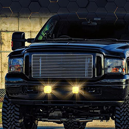 PIT66 Front Bumper Fog Lights, Lens - color: 2005-2007 Ford F250 F350 F450 F550-Yellow
