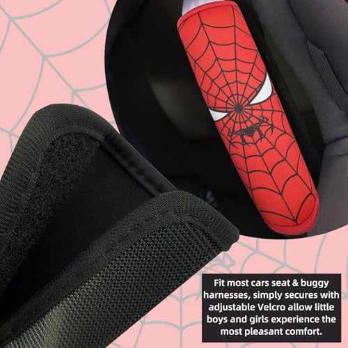 Seat Belt Cover for Kids, Seat Belt Pad for Boys Girls, Car Seat Straps Shoulder Pads for Kids, Kid's Seat Belt Cushion, Shoulder Strap Pad, 1 Piece （Spider Hero） - color: SPIDER HERO