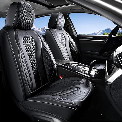 Coverado Seat Covers, Car Seat Covers Front Seats, Black Car Seat Cover, Waterproof Car Seat Covers, Car Seat Cushion, Front Car Seat Covers Leatherette Car Seat Protector Universal Fit Most Cars - color: Black, size: FrontPair
