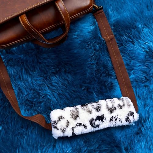 AOGELAN 2 Pack Fluffy Fuzzy Genuine Sheepskin Car Seat Belt Cover Pad, Seatbelt Cushion for Soft Auto Lambswoolshoulder Strap Cushion Adults Kids (2, Leopard Print) - color: Leopard Print