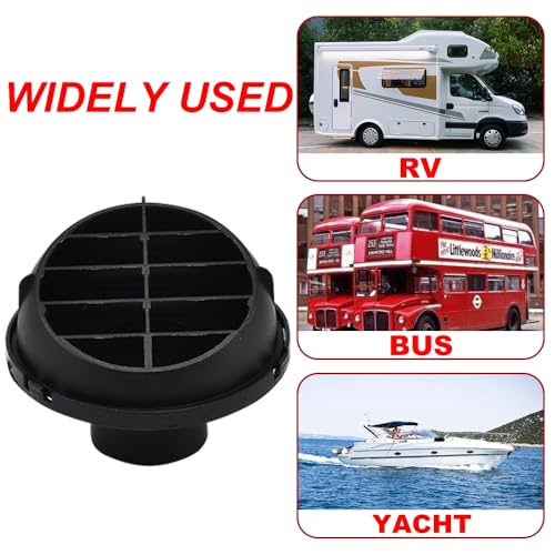 Blueshyhall 42mm Warm Air Vent Outlet, 2PCs Auto Heater Duct Hose Pipe 360 Degrees Rotatable for Car Bus Boat RV ATV - size: Round 42mm