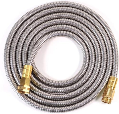 Short Metal Garden Hose 10 ft – 304 Stainless Steel Water Hose Leader, Flexible Hose Extension, Small Lightweight Hose Extender,No Kink Outdoor Hose (10 ft) - size: 10 Feet