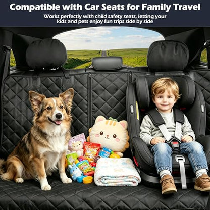 Dog Car Seat Cover for Back Seat with Side Flaps and Door Protector