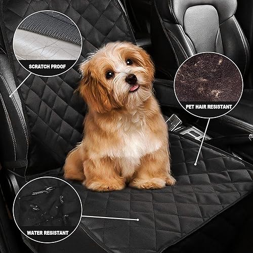 AsFrost Dog Seat Cover Cars Trucks SUVs, Thick 600D Waterproof Pet Car Seat Cover Dog, Heavy Duty & Wear-Resistant Durable Nonslip Backing with Side Flaps, Scratchproof Dog Front Seat Cover - color: black, size: 1 PCS