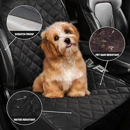 AsFrost Dog Seat Cover Cars Trucks SUVs, Thick 600D Heavy Duty Pets Car Seat Cover, Waterproof & Wear-Resistant Durable Nonslip Backing & Hammock Convertible, Black, 2 Pack - color: black, size: 2 PCS