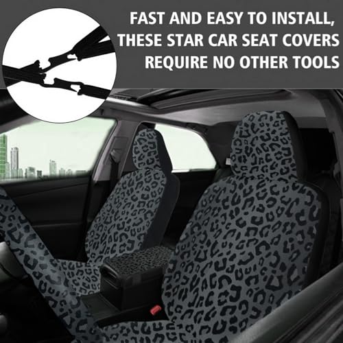 15 Pcs Black Leopard Print Printing Car Steering Wheel Cover Center Console Armrest Pad Headrest Seat Belt Cover Handbrake Cover Keychain Coaster Full Set Car SUV - color: Black