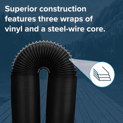 Camco 20-Foot Camper/RV Sewer Hose - Designed to Work with Trailer Sewer Fittings, Threaded Fittings, and Slip Fittings (not included) - 3-Inch Diameter Opening (39611) - color: Black, size: 20 Feet, style: Sewer Hose - 12 Mils
