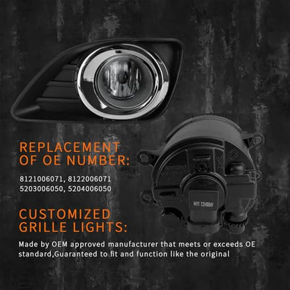 Shocklight Fog Lights Assembly Replacement For 2010 2011 Toyota Camry With H11 12V 55W Bulbs Included Switch And Wiring Kit(Clear Lens) - color: 2010-2011 Camry, size: Toyota