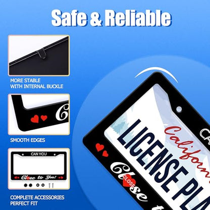 Can You Close to You License Plate Frame Stainless Steel Car Accessory - color: Can You Close to You