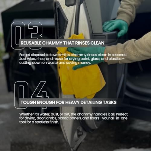 Shammy Cloth for Car Drying – XL 29x23.6 Soft Synthetic Chamois | Super Absorbent, Lint-Free, Machine Washable, Streak-Free | Reusable Commercial Grade Car Drying Shammy for Cars, Trucks, Boats & Home