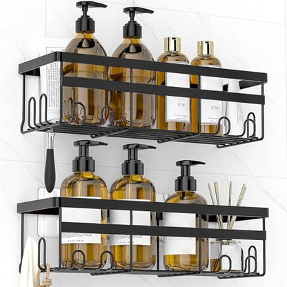 WOWBOX 2 Pack Adhesive Shower Caddies, No Drill Bathroom Shelves, X-Large - size: X-Large