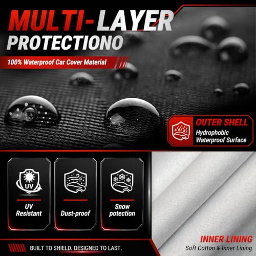 SUV Car Cover Custom Fit Toyota RAV4 (2005-2026), 100% Waterproof All-Weather Car Covers, Outdoor Full Exterior Cover with Winter, Sun, Rain and UV Protection with Windshield Sun Shade - size: Custom fit Toyota RAV4