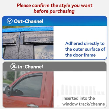 Window Visor Rain Guards for Ford F-150 2004-2014 Super/Extended Cab 94738 - size: 4pcs 04-14 Super/Extended Cab