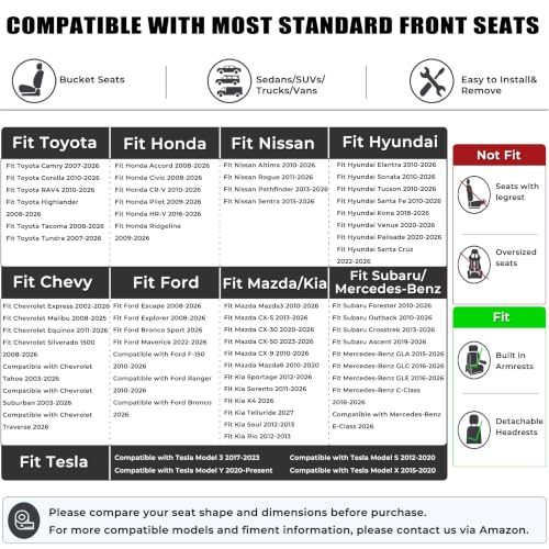 Black Panther Front Car Seat Covers Luxury Faux Leather Bottom Seat Covers, Anti-Slip and Wrap Around The Bottom, Fit 95% of Vehicles - 2 Packs, Stone Beige - color: Front Pair Stone Beige A