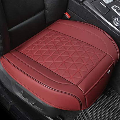 Black Panther Luxury Faux Leather Car Seat Cover Front Bottom Seat Cushion Cover, Anti-Slip and Wrap Around The Bottom, Fits 95% of Vehicles - 1 Piece,Burgundy - color: Front Single Burgundy