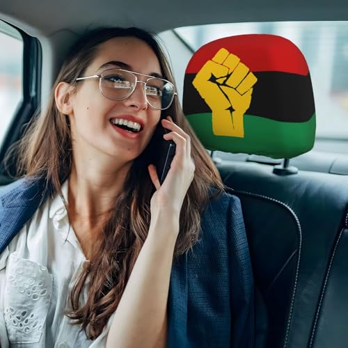 Black Power Pan African Flag Universal Car Headrest Cover Soft Car Seat Head Rest Cover Protector Fabric Head Rest Coverings for SUV Car Truck Auto Accessories 1 Piece - color: Black Power Pan African Flag