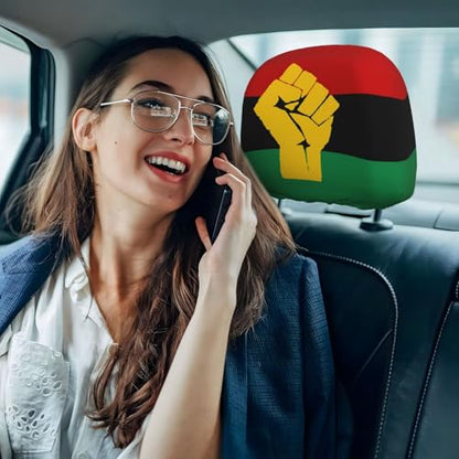 Black Power Pan African Flag Universal Car Headrest Cover Soft Car Seat Head Rest Cover Protector Fabric Head Rest Coverings for SUV Car Truck Auto Accessories 1 Piece - color: Black Power Pan African Flag