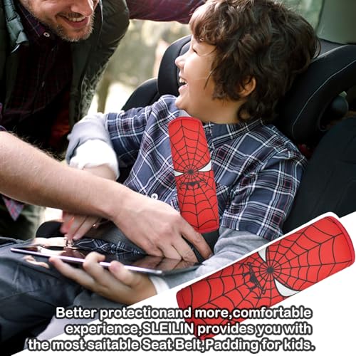 Seat Belt Cover for Kids, Seat Belt Pad for Boys Girls, Car Seat Straps Shoulder Pads for Kids, Kid's Seat Belt Cushion, Shoulder Strap Pad, 1 Piece （Spider Hero） - color: SPIDER HERO