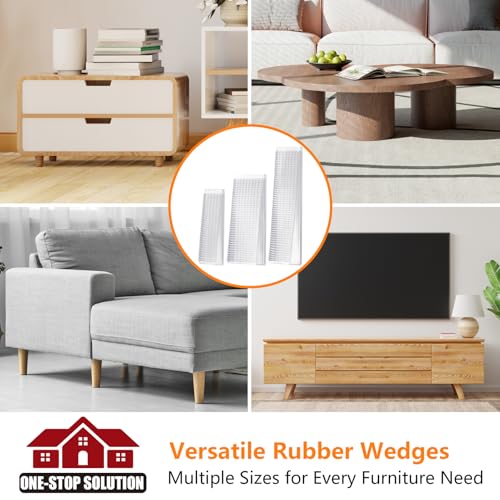 Flexible Plastic Shims 12pcs Kit Size Variety | Clear Leveling Kit for Home Improvement | Furniture Leg Stabilizers | Table & Toilet Shims - Trim-to-Fit Wedges | Stackable Design | Furniture Levelers - size: 2.4*2.0*0.28inch