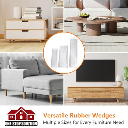 Flexible Plastic Shims 12pcs Kit Size Variety | Clear Leveling Kit for Home Improvement | Furniture Leg Stabilizers | Table & Toilet Shims - Trim-to-Fit Wedges | Stackable Design | Furniture Levelers - size: 2.4*2.0*0.28inch