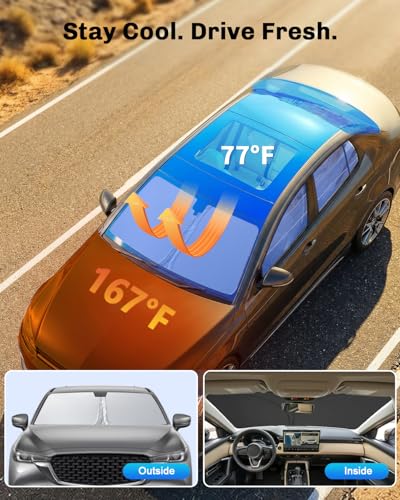 SXCY for 2026 Mazda CX5 Windshield Sunshade for 2026 Mazda CX5 Accessories 2026 CX5 Sunshade Foldable Sun Shield 2026 CX-5 Sun Shade Block UV Rays - size: 2026 CX5