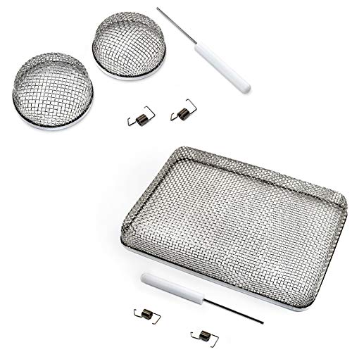 HQRP 2.8" RV Furnace Vent Cover and 5.9"x8.5" RV Furnace Water Heater Vent Cover Screen w/Installation Tool for Camper Travel Trailers Motorhomes
