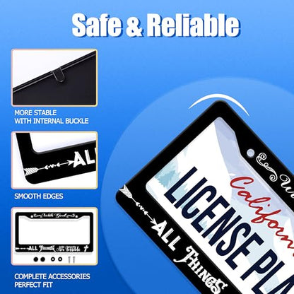 with God All Things are Possible License Plate Frame Stainless Steel Decora - color: with God All Things are Possible