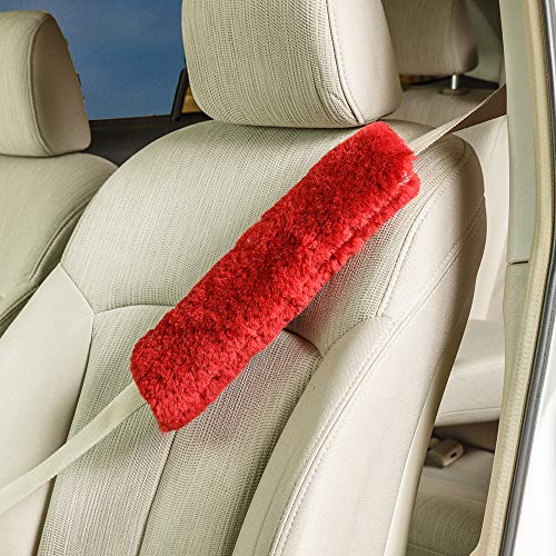 Soft, Comfortable Universal Fitting Genuine Merino Sheepskin Seat Belt Shoulder Cover Pad for Adults, Children, Youth. Multiple Colors Available - Engel (Burgundy) - color: burgundy