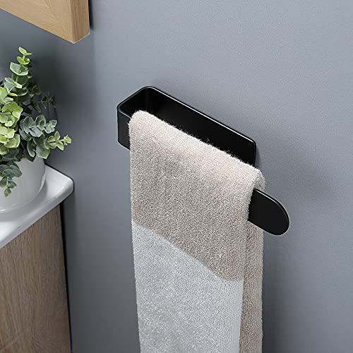 Taozun Black Towel Bar 2 Pack Hand Towel Holder Stainless Steel Towel Rail - color: Black, size: 8-inch(2 Pack)