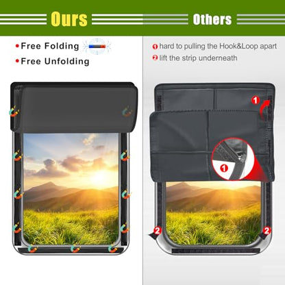 RV Door Window Shade Cover - Magnetic RV Blackout Window Cover with UV Protection and Privacy Features (25 * 16 in) Foldable Magnet Design, Waterproof Fabric (Black, 1 Pack (25"L x 16"W)) - color: Black, size: 1 Pack (25"L x 16"W)