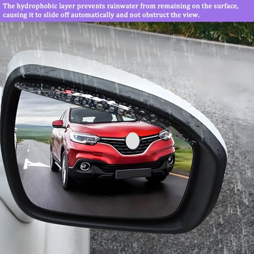 Car Rear View Mirror Rain Visor Guard, 2PCS Waterproof Sports Vehicle Side Rearview Mirror Visor Eyebrow Guard Cover, Automotive Rainwater Visor Smoke Protector, Universal Fit