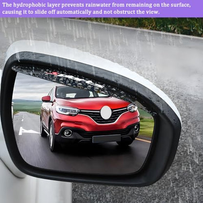 Car Rear View Mirror Rain Visor Guard, 2PCS Waterproof Sports Vehicle Side Rearview Mirror Visor Eyebrow Guard Cover, Automotive Rainwater Visor Smoke Protector, Universal Fit
