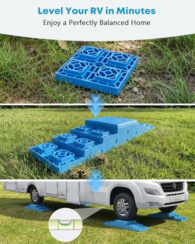 Kohree Heavy Duty RV Leveling Blocks, 12 Pack Camper Leveling Blocks
