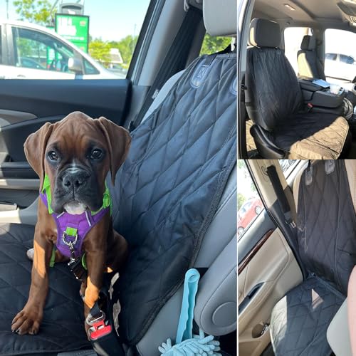 AsFrost Dog Seat Cover Cars Trucks SUVs, Thick 600D Waterproof Pet Car Seat Cover Dog, Heavy Duty & Wear-Resistant Durable Nonslip Backing with Side Flaps, Scratchproof Dog Front Seat Cover - color: black, size: 1 PCS