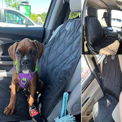 AsFrost Dog Seat Cover Cars Trucks SUVs, Thick 600D Heavy Duty Pets Car Seat Cover, Waterproof & Wear-Resistant Durable Nonslip Backing & Hammock Convertible, Black, 2 Pack - color: black, size: 2 PCS