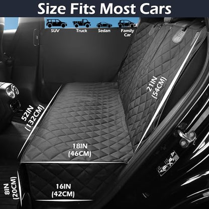 Dog Car Seat Cover for Back Seat with Side Flaps and Door Protector