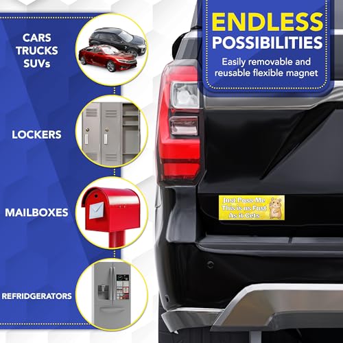 Magnet Me Up Just Pass Me This is As Fast As It Gets Funny Hamster Car Magnet - 3x8 Inch Magnetic Decal for Cars, Trucks & SUV, Full-Color Printed, Vinyl Weatherproof, Gift Accessories, Made in USA - color: Just Pass Me This is as Fast as It Gets