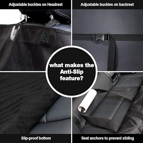 AsFrost Dog Seat Cover Cars Trucks SUVs, Thick 600D Waterproof Pet Car Seat Cover Dog, Heavy Duty & Wear-Resistant Durable Nonslip Backing with Side Flaps, Scratchproof Dog Front Seat Cover - color: black, size: 1 PCS