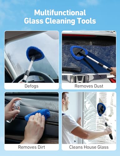 AstroAI 5pcs Windshield Cleaner Tool & Car Window Cleaning Kit - style: with a Mirror Squeegee