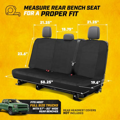 CAT MeshFlex Seat Covers Full Set for Full-Size Pickup Trucks Only - Black - color: Full Set - Black, size: Full Set