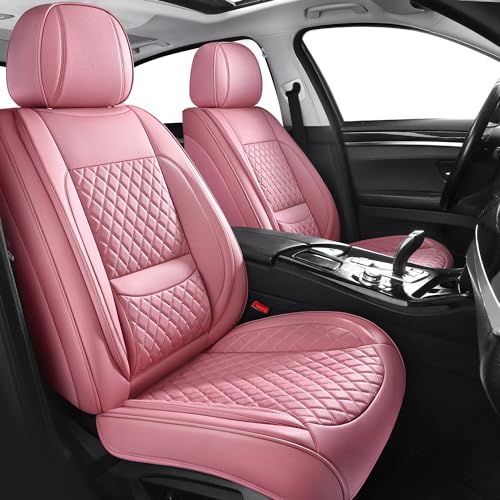 MIROZO Car Seat Covers Full Coverage for SUV Sedan Truck,Pink Full Set - color: Pink, size: 5PCS Full Set