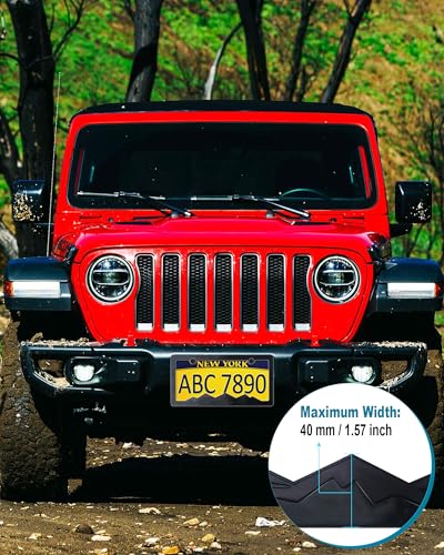 Mountain License Plate Frames, Black on Black, ABS Plastic - color: Black