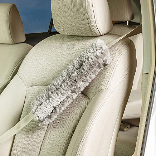 Soft, Comfortable Universal Fitting Genuine Merino Sheepskin Seat Belt Shoulder Cover Pad for Adults, Children, Youth. Multiple Colors Available - Engel (Mushroom) - color: mushroom