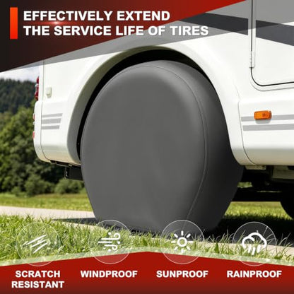 Explore Land Tire Covers 4 Pack Fit Tire Diameters 23-25.75 inch, Charcoal - size: S (Fits Tire Diameters 23''-25.75''), style: Charcoal - 4 Pack