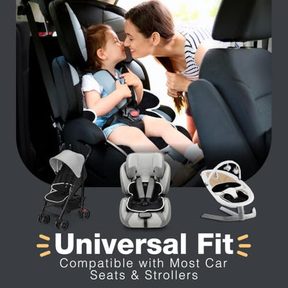 Bear and Care - Piddle Pads - Strollers, Bouncers & Car Seat Pad, Waterproof & Machine-Washable Cover on Car Potty for Toddler Toilet Training (Black, Pack of 4) - color: Black, size: Pack of 4