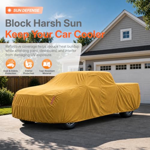 Waterproof Heavy Duty Truck Cover Custom Fit Chevy C10 1960-1987 Regular Cab Long Bed(8'), Full Exterior Covers with Cotton Liner and Breathable Ventilation Mesh, Car Cover with Zipper - size: Custom fit Chevy C10 Regular Cab LB 1960-1987