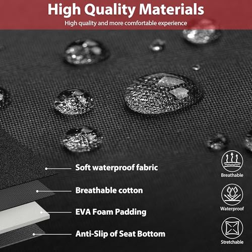 CAR PASS Neoprene Wetsuit Seat Covers, Waterproof Car Seat Covers Full Sets with 5mm Composite EVA, Universal Fit for Car,Sedan, SUV TrucksAnti Slip, Airbag Compatible(Black Red - color: Black red